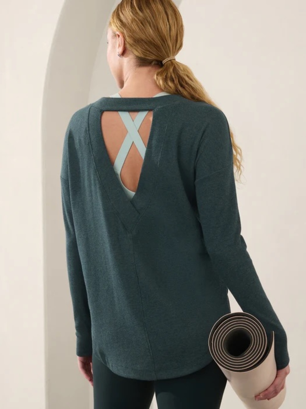 Athleta Open-Back Presence Sweatshirt In Oxidized Green: XL - Sold Out, NTW